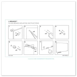 U Brands 35 in. x 35 in. Magnetic Glass Dry Erase Board Value Pack - Frosted White