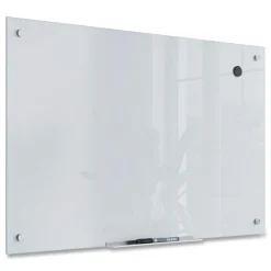 U Brands 35 in. x 23 in. Magnetic Glass Dry Erase Board Value Pack - Frosted White