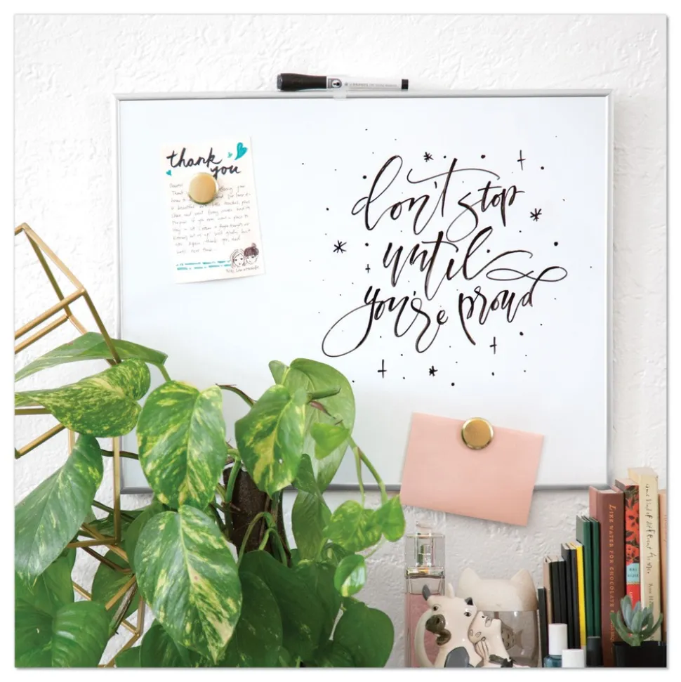 U Brands 20 in. x 16 in. Magnetic Dry Erase Board - White Surface, Silver Aluminum Frame