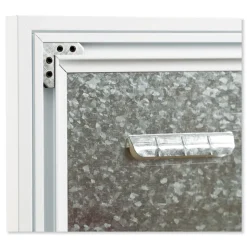 U Brands 35 in. x 23 in. Monthly View 3-N-1 Magnetic Glass Dry Erase Combo Board - White Aluminum