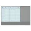 U Brands 23 in. x 17 in. Monthly View 3-N-1 Magnetic Glass Dry Erase Combo Board - White Aluminum