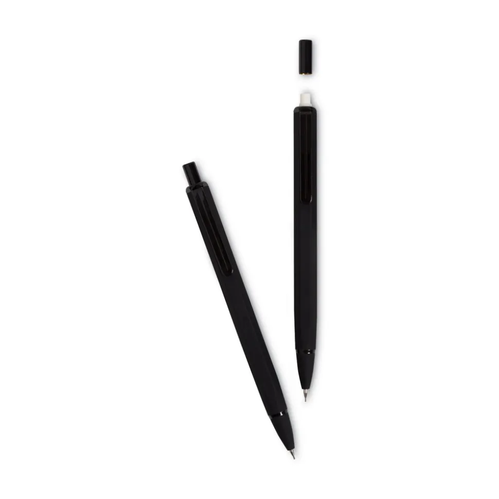 U Brands 0.7 mm HB (#2) Cambria Soft Touch Mechanical Pencil - Black Lead, Black Barrel (12/Pack)