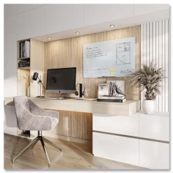 U Brands 35 x 23 Floating Glass Dry Erase Board - White