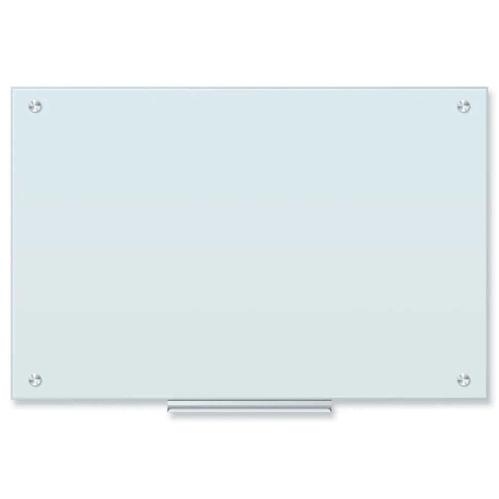 U Brands 35 x 23 Glass Dry Erase Board - White Surface