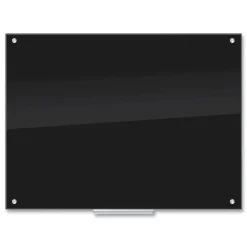 U Brands 47 x 35 Glass Dry Erase Board - Black Surface