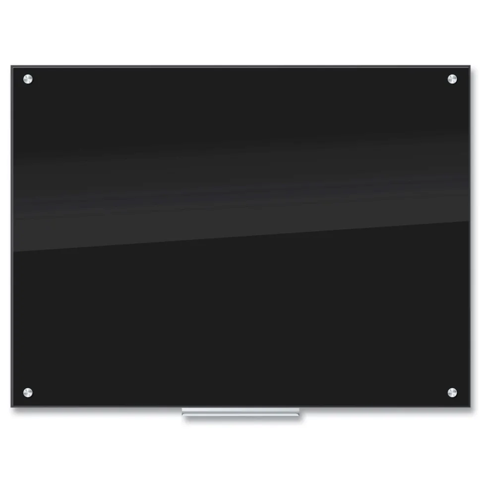U Brands 47 x 35 Glass Dry Erase Board - Black Surface