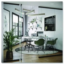 U Brands 47 x 35 Glass Dry Erase Board - Black Surface