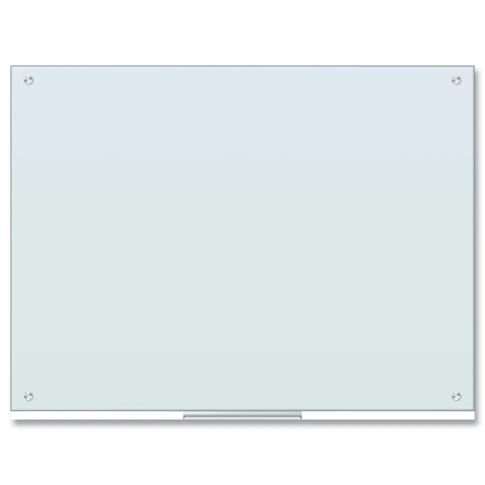 U Brands 47 x 35 Glass Dry Erase Board - White Surface
