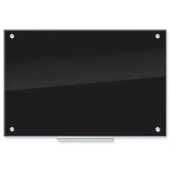 U Brands 35 x 23 Glass Dry Erase Board - Black Surface