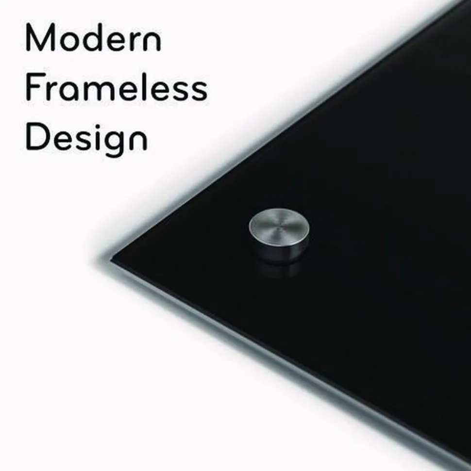 U Brands 35 x 23 Glass Dry Erase Board - Black Surface