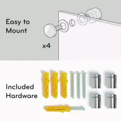 U Brands 35 x 23 Glass Dry Erase Board - Black Surface