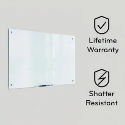 U Brands 35 x 23 Glass Dry Erase Board - Black Surface