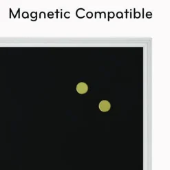 U Brands 30 x 20 Magnetic Chalkboard with Decor Frame - Black Surface/White Wood Frame