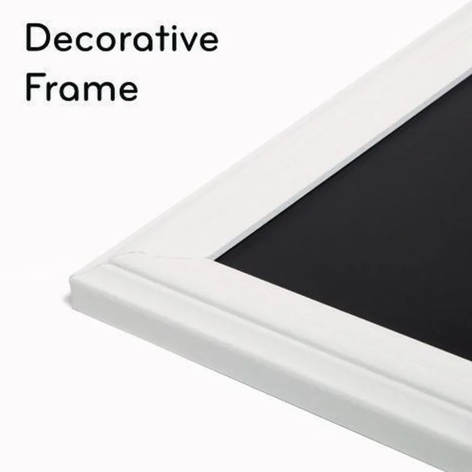U Brands 30 x 20 Magnetic Chalkboard with Decor Frame - Black Surface/White Wood Frame