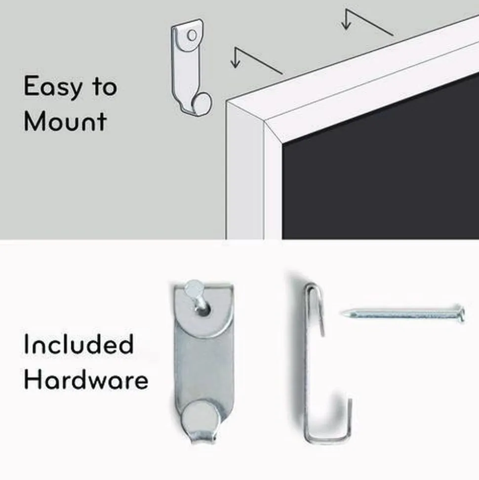 U Brands 30 x 20 Magnetic Chalkboard with Decor Frame - Black Surface/White Wood Frame