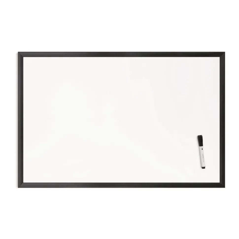 U Brands 35 x 23 Magnetic Dry Erase Board with Wood Frame - White Surface/Black Frame