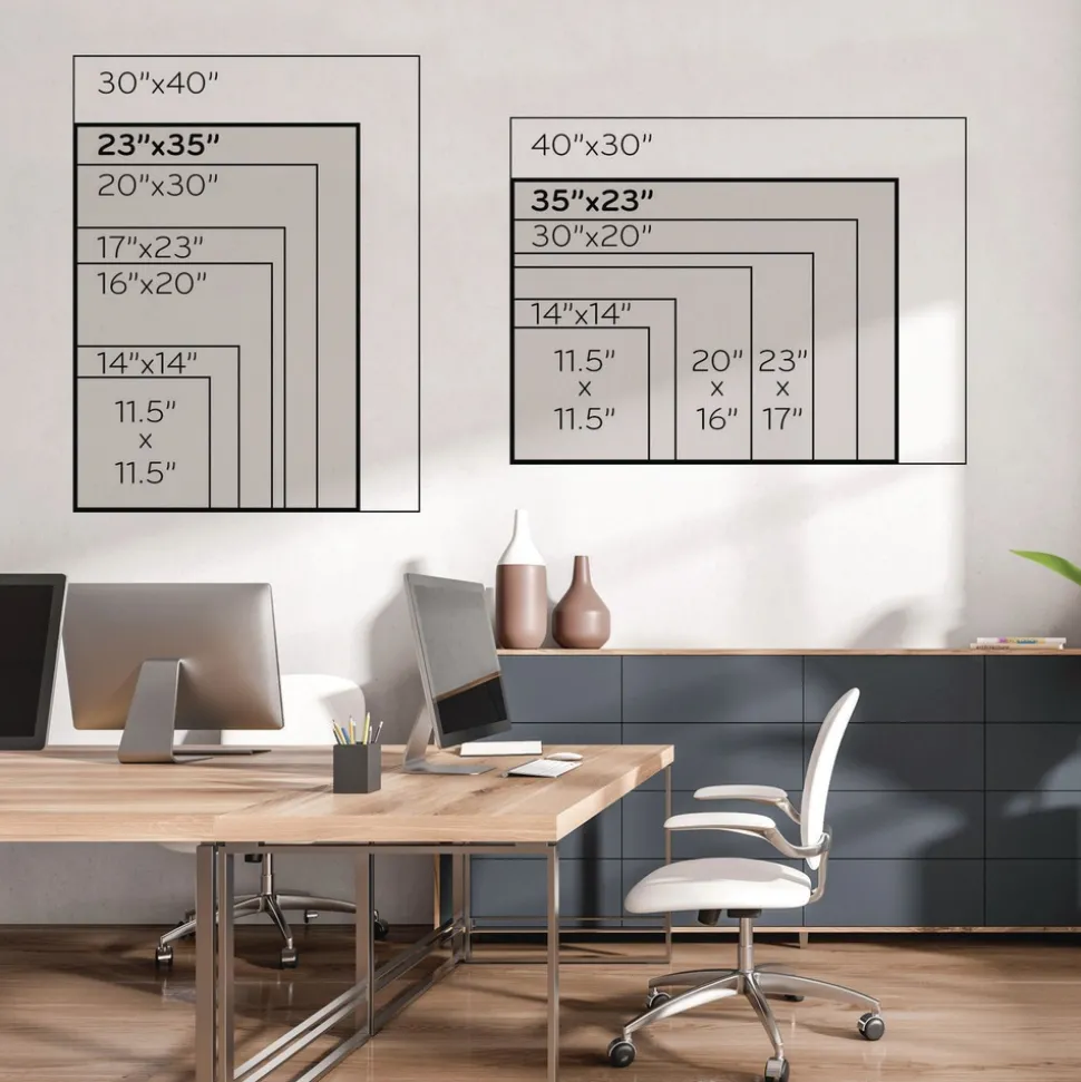 U Brands 35 x 23 Magnetic Dry Erase Board with Wood Frame - White Surface/Black Frame