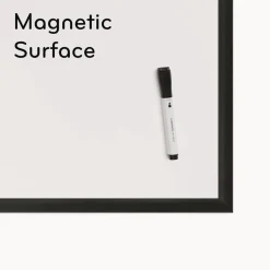 U Brands 35 x 23 Magnetic Dry Erase Board with Wood Frame - White Surface/Black Frame