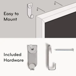U Brands 35 x 23 Magnetic Dry Erase Board with Wood Frame - White Surface/Black Frame