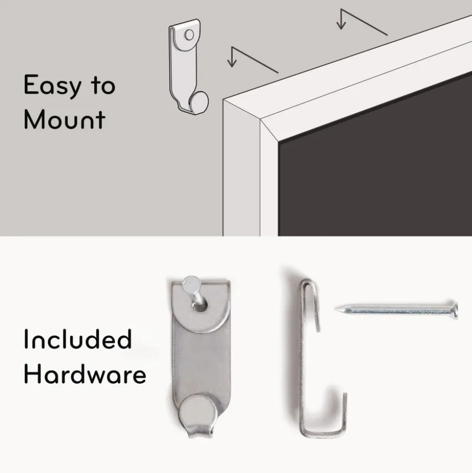U Brands 35 x 23 Magnetic Dry Erase Board with Wood Frame - White Surface/Black Frame