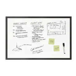 U Brands 35 x 23 Magnetic Dry Erase Board with Wood Frame - White Surface/Black Frame