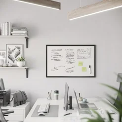 U Brands 35 x 23 Magnetic Dry Erase Board with Wood Frame - White Surface/Black Frame