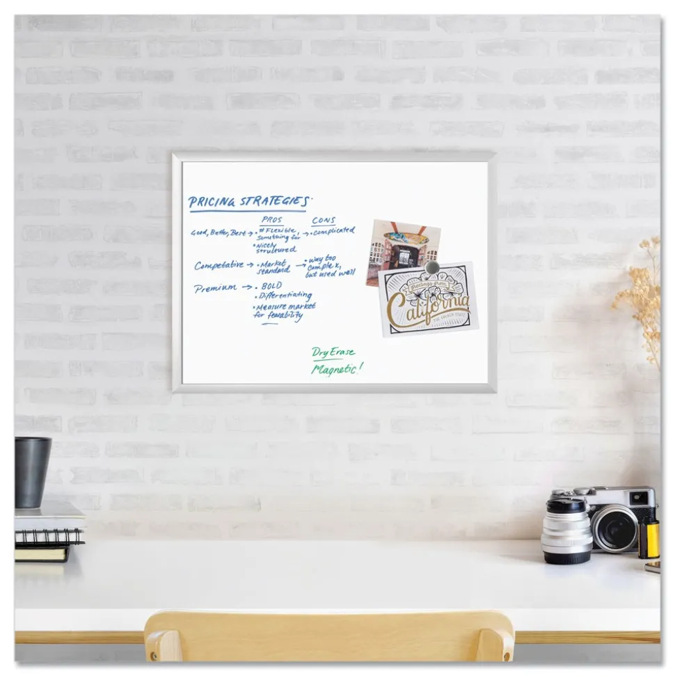 U Brands 23 x 17 Magnetic Dry Erase Board with Aluminum Frame - White Surface/Silver Frame