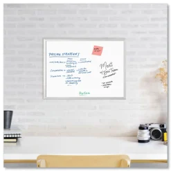 U Brands 23 x 17 Melamine Dry Erase Board - White Surface/Silver Frame