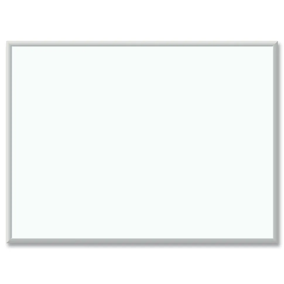U Brands 47 x 35 Melamine Dry Erase Board - White Surface/Silver Frame
