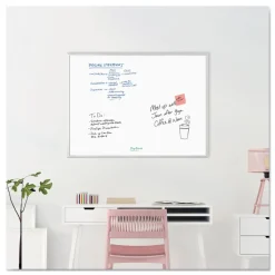 U Brands 47 x 35 Melamine Dry Erase Board - White Surface/Silver Frame