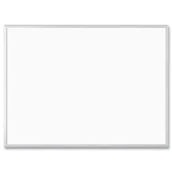 U Brands 47 x 35 Melamine Dry Erase Board - White Surface/Silver Frame