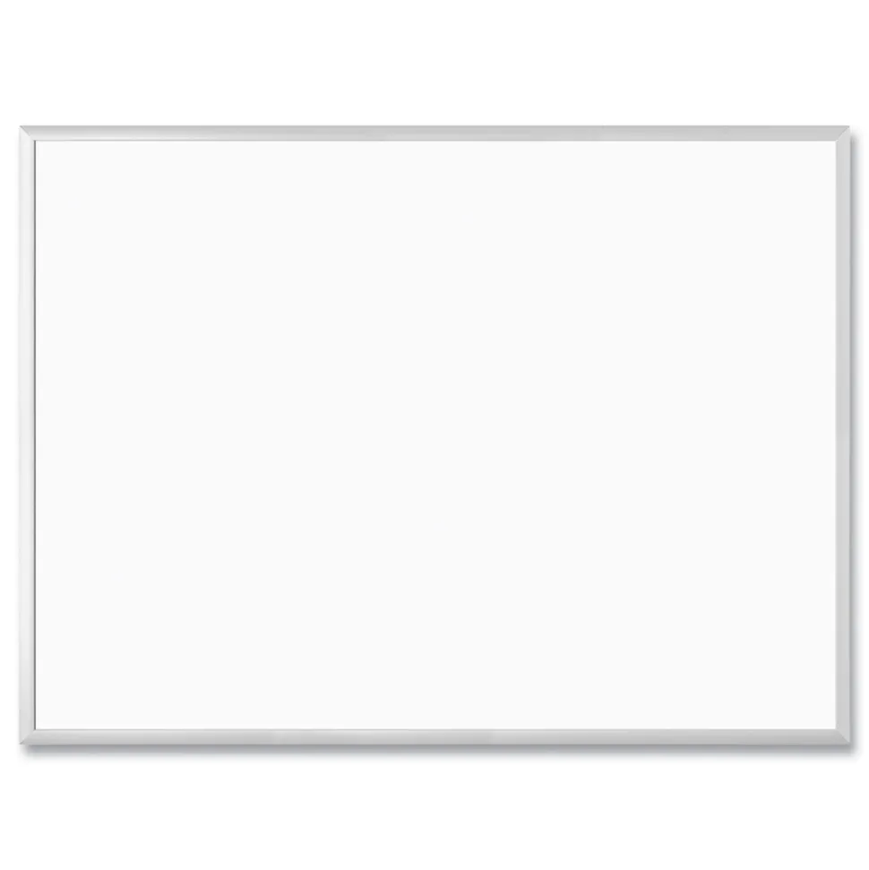 U Brands 47 x 35 Melamine Dry Erase Board - White Surface/Silver Frame