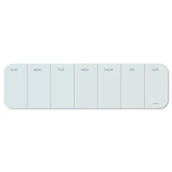 U Brands 20 x 5.5 Undated One-Week Cubicle Glass Dry Erase Board - White Surface
