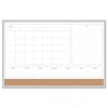 U Brands 4N1 35 x 23 Magnetic Dry Erase Combo Board - Tan/White Surface/Silver Aluminum Frame