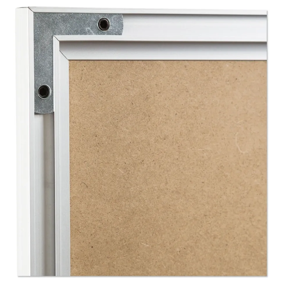 U Brands 4N1 35 x 23 Magnetic Dry Erase Combo Board - Tan/White Surface/Silver Aluminum Frame