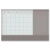 U Brands 3N1 48 x 36 Magnetic Glass Dry Erase Combo Board - Gray/White Surface/White Frame