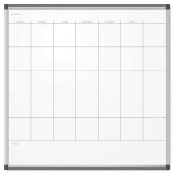 U Brands PINIT 35 x 35 Magnetic Dry Erase Undated One Month Calendar - White