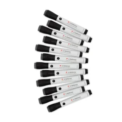 U Brands U-Defense Antimicrobial Broad Chisel Tip Dry-Erase Markers - Black (12/Pack)