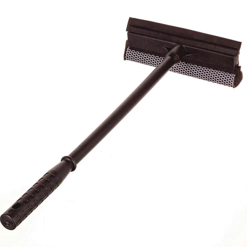 Unger 8 in. Rubber Blade 8 in. Mesh Scrubber 21 in. Plastic Handle with Grip Auto Squeegee - Black
