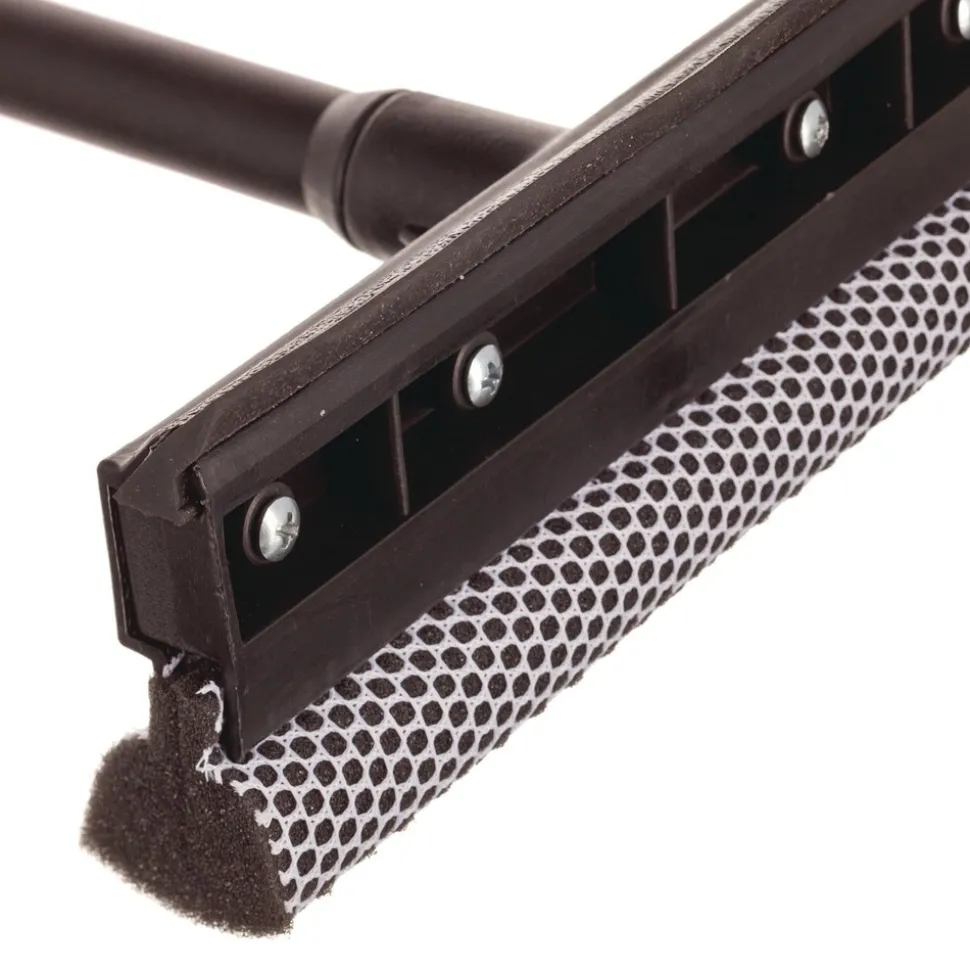 Unger 8 in. Rubber Blade 8 in. Mesh Scrubber 21 in. Plastic Handle with Grip Auto Squeegee - Black
