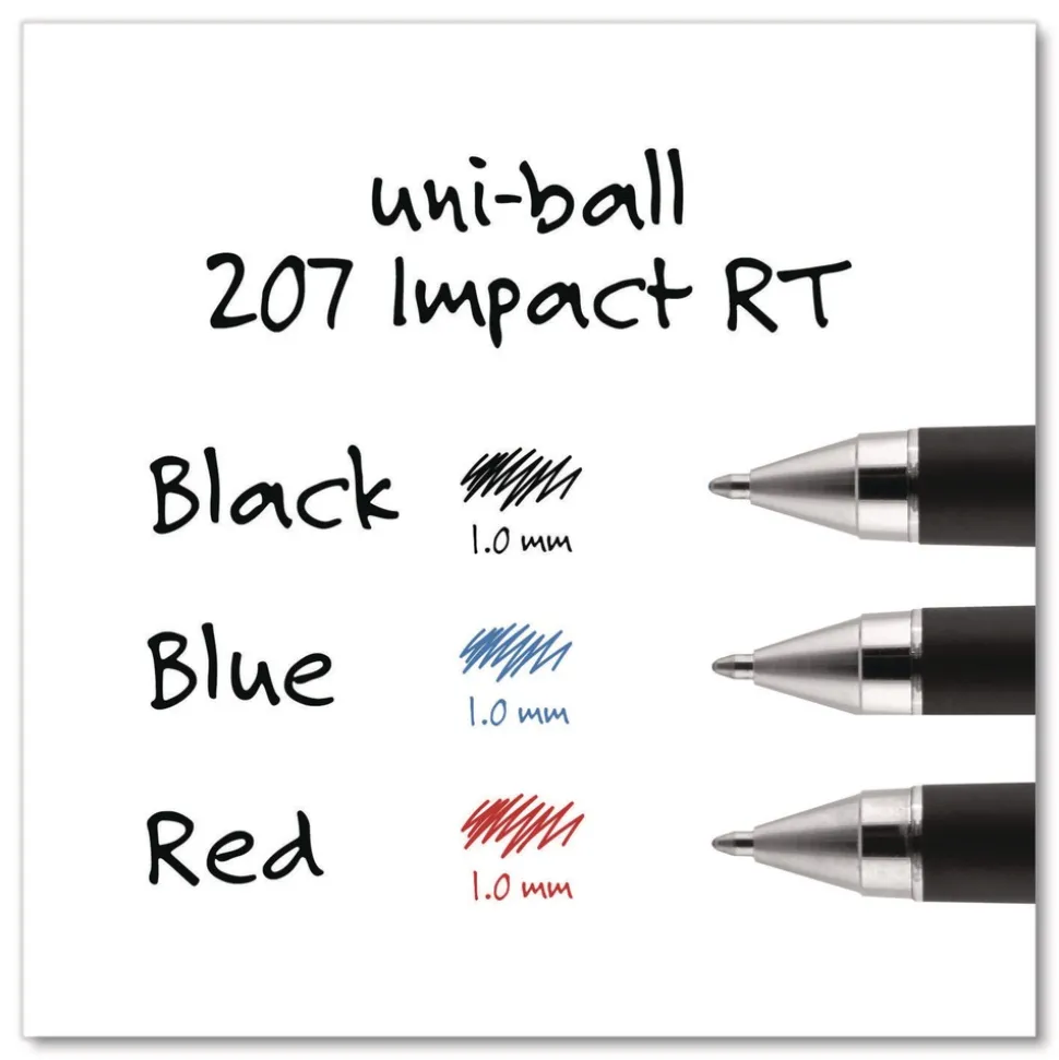 uni-ball 207 Impact Bold 1 mm Retractable Gel Pen - Blue Ink/Black/Blue Barrel
