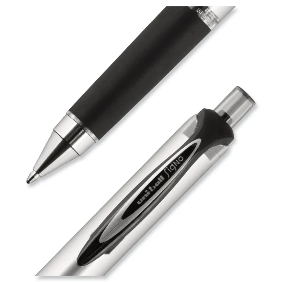 uni-ball 207 Impact Bold 1 mm Retractable Gel Pen - Black Ink/Black Barrel