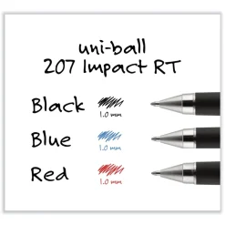 uni-ball 207 Impact Bold 1 mm Retractable Gel Pen - Black Ink/Black Barrel