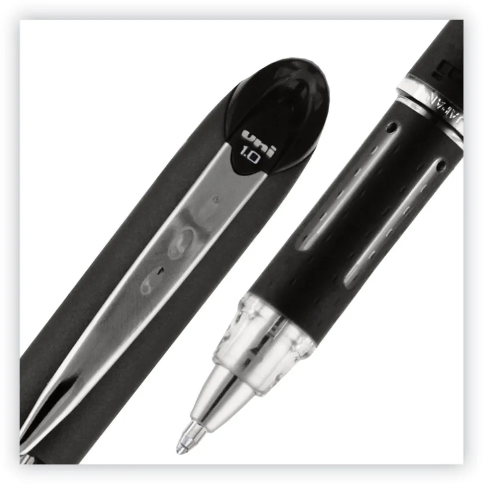 uni-ball Jetstream Bold 1 mm Hybrid Gel Pen - Black/Silver Barrel