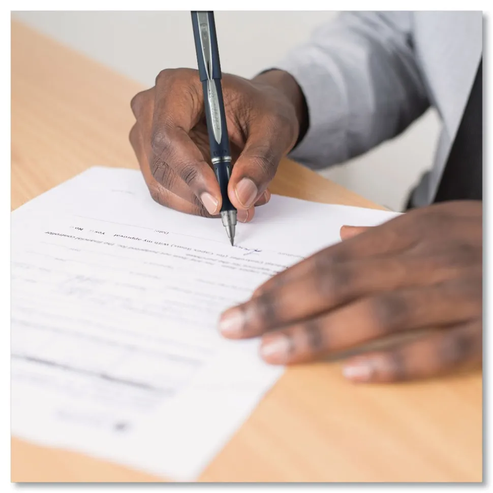 uni-ball Jetstream Bold 1 mm Hybrid Gel Pen - Black/Silver Barrel