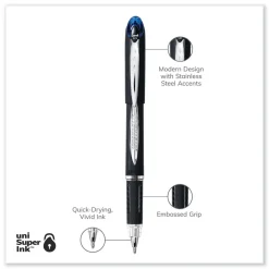 uni-ball Jetstream Hybrid Bold 1 mm Gel Pen - Black/Silver/Blue Barrel