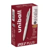 uni-ball Medium 0.7 mm 207 Plusplus Retractable Gel Pen - Black Ink, White Barrel (1-Dozen)