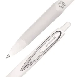 uni-ball Medium 0.7 mm 207 Plusplus Retractable Gel Pen - Black Ink, White Barrel (1-Dozen)