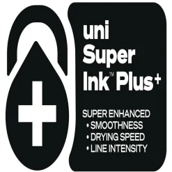 uni-ball Medium 0.7 mm 207 Plusplus Retractable Gel Pen - Black Ink, White Barrel (1-Dozen)