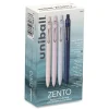 uni-ball Medium 0.7 mm Zento Retractable Gel Pen - Black Ink, Assorted Barrel (1-Dozen)